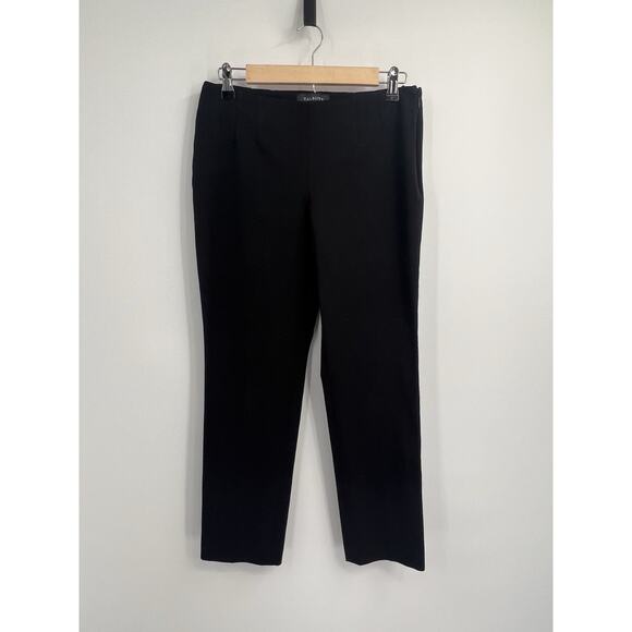 Talbots Black Bi-stretch Straight Leg Curvy Flat Front Pants Size 4P - Picture 1 of 5